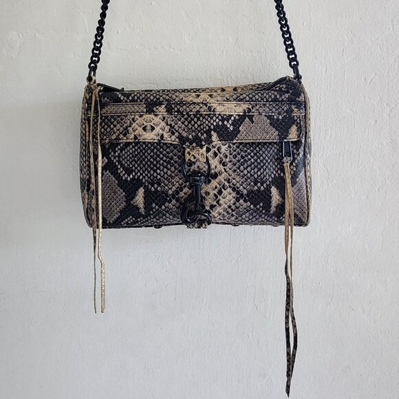 Rebecca Minkoff snake print Genuine Leather crossbody bag - Picture 1 of 10